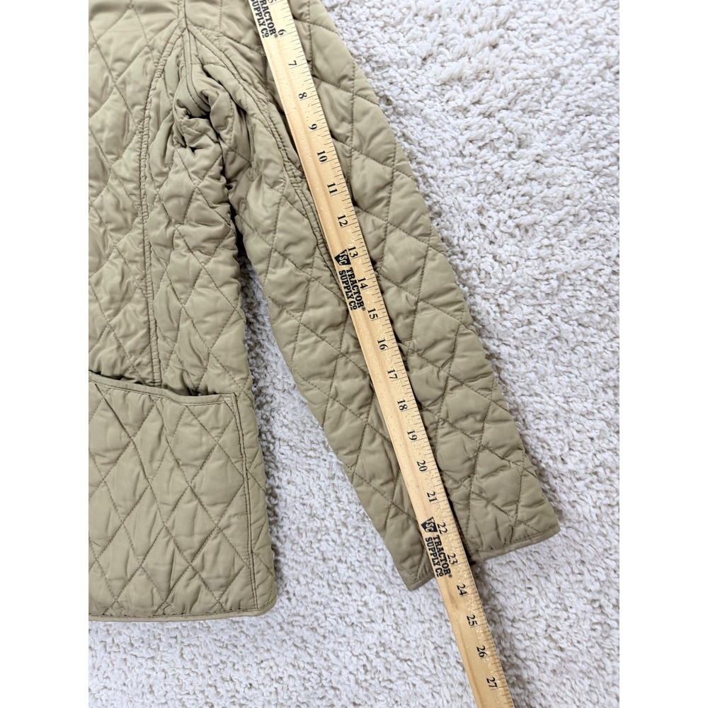 L.L. Bean Quilted Barn Jacket Women Small Tan Good Plaid Lined Snap Front 0GCX8 - Picture 5 of 12